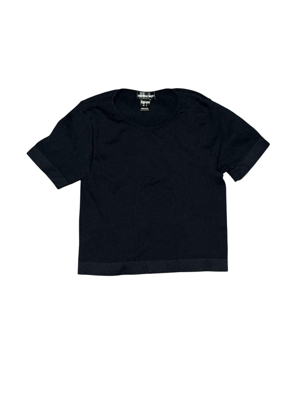 Streetwear Society Black Crop Top Women’s Size Small Cropped Top Stretchy Basic
